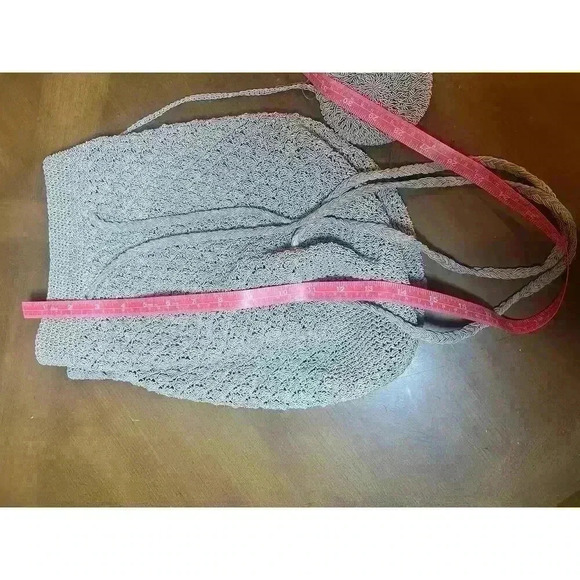 Vintage satchel bucket boho handbag with attached coin purse - Picture 2 of 4